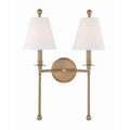 Crystorama RIV-383-AG Aged Brass Riverdale 2 Light Aged Brass Wall Mount Image 1