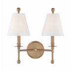 Crystorama Riverdale 2 Light Aged Brass Wall Mount