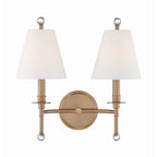Crystorama RIV-383-AG Aged Brass Riverdale 2 Light Aged Brass Wall Mount Image 4