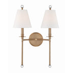 Crystorama RIV-383-AG Aged Brass Riverdale 2 Light Aged Brass Wall Mount Image 3