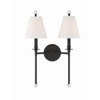 Crystorama RIV-383-BF Black Forged Riverdale 2 Light Black Forged Wall Mount Image 3