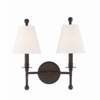 Crystorama Riverdale 2 Light Aged Brass Wall Mount