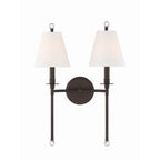 Crystorama RIV-383-DB Dark Bronze Riverdale 2 Light Dark Bronze Wall Mount Image 3