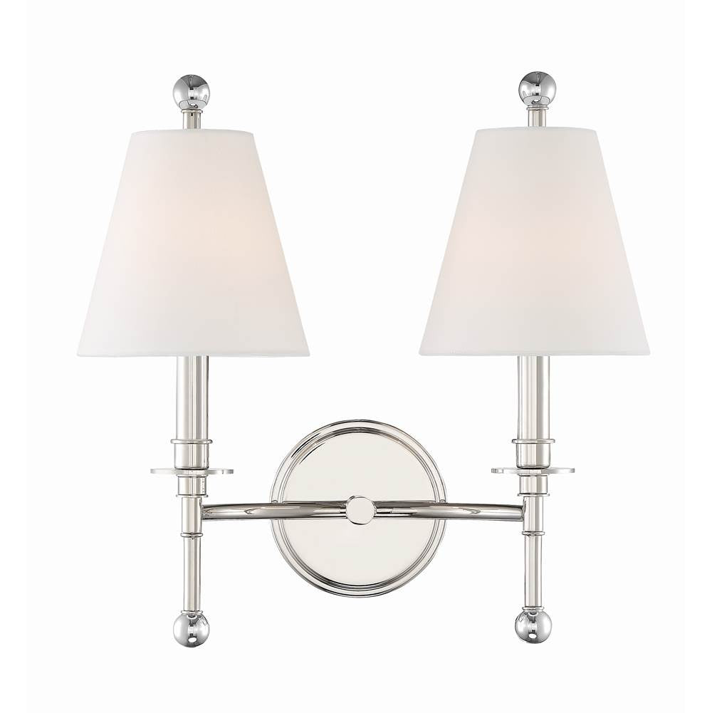 Crystorama Riverdale 2 Light Aged Brass Wall Mount