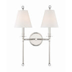 Crystorama RIV-383-PN Polished Nickel Riverdale 2 Light Polished Nickel Wall Mount Image 3