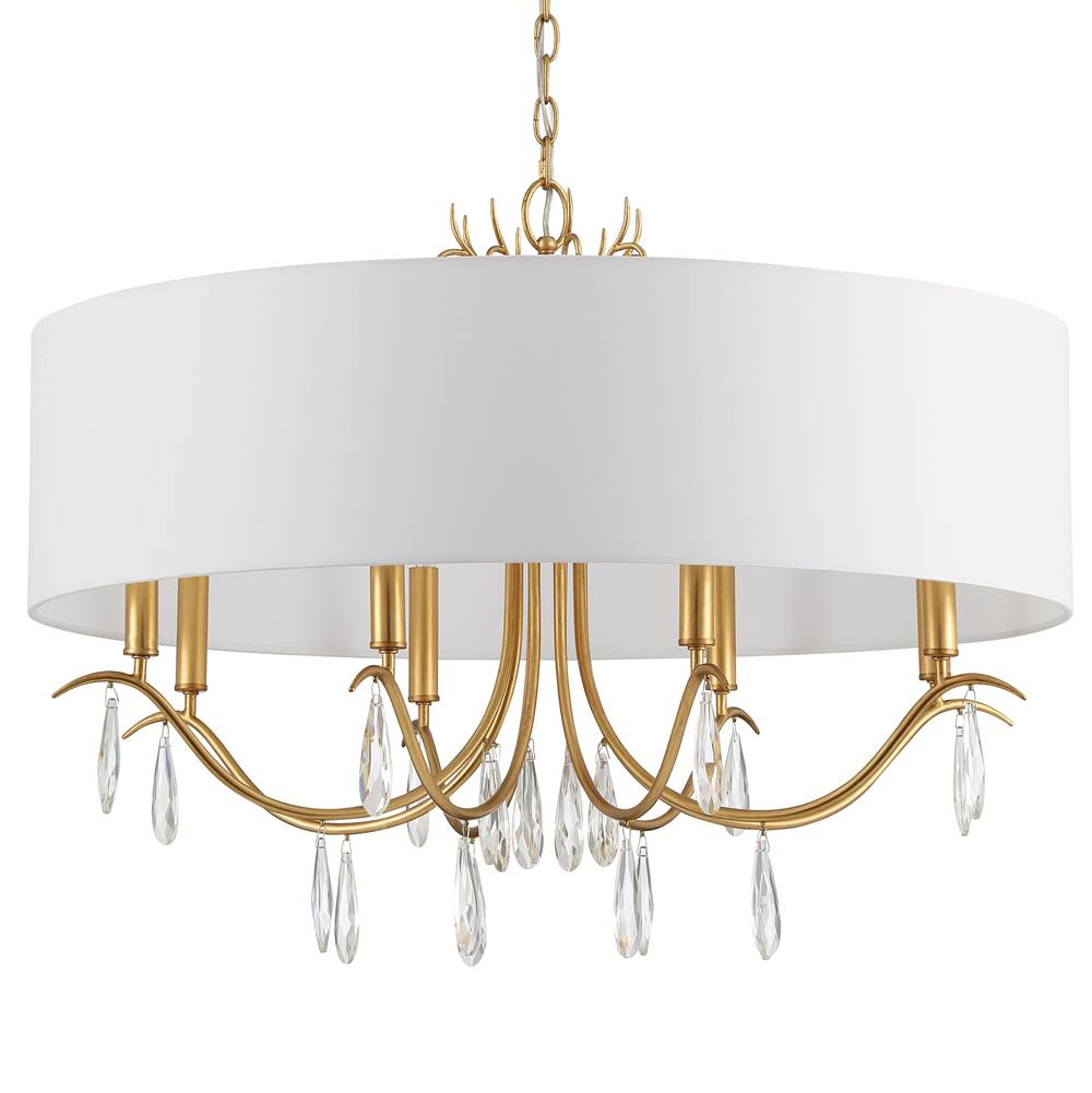 Crystorama ROL-18808-GA Antique Gold Rollins 8 Light Antique Gold Chandelier Image 7