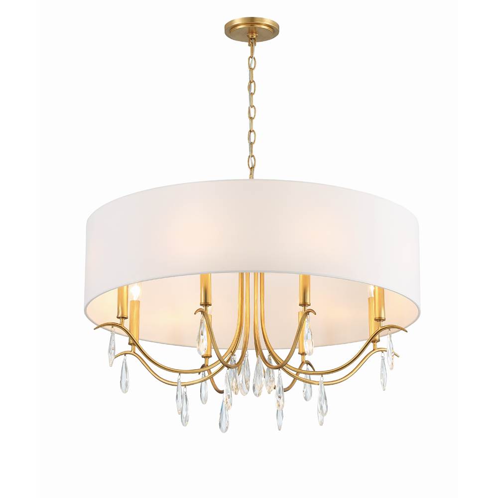 Crystorama ROL-18808-GA Antique Gold Rollins 8 Light Antique Gold Chandelier Image 6