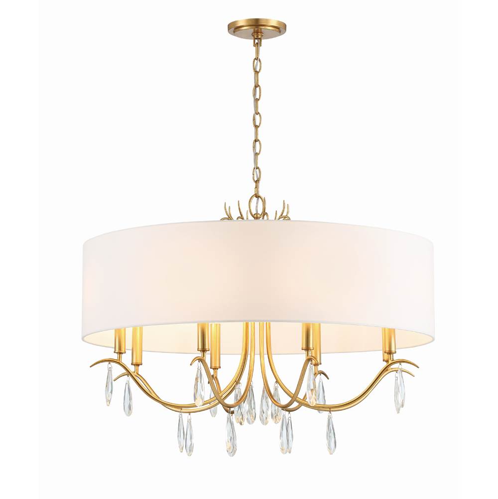 Crystorama ROL-18808-GA Antique Gold Rollins 8 Light Antique Gold Chandelier Image 5