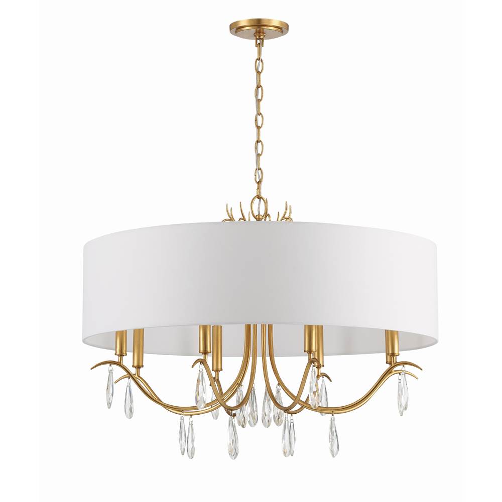 Crystorama ROL-18808-GA Antique Gold Rollins 8 Light Antique Gold Chandelier Image 4