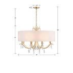 Crystorama ROL-18808-GA Antique Gold Rollins 8 Light Antique Gold Chandelier Image 2