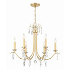 Crystorama ROL-18816-GA Antique Gold Rollins 6 Light Antique Gold Chandelier Image 1