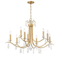 Crystorama ROL-18819-GA Antique Gold Rollins 9 Light Antique Gold Chandelier Image 1