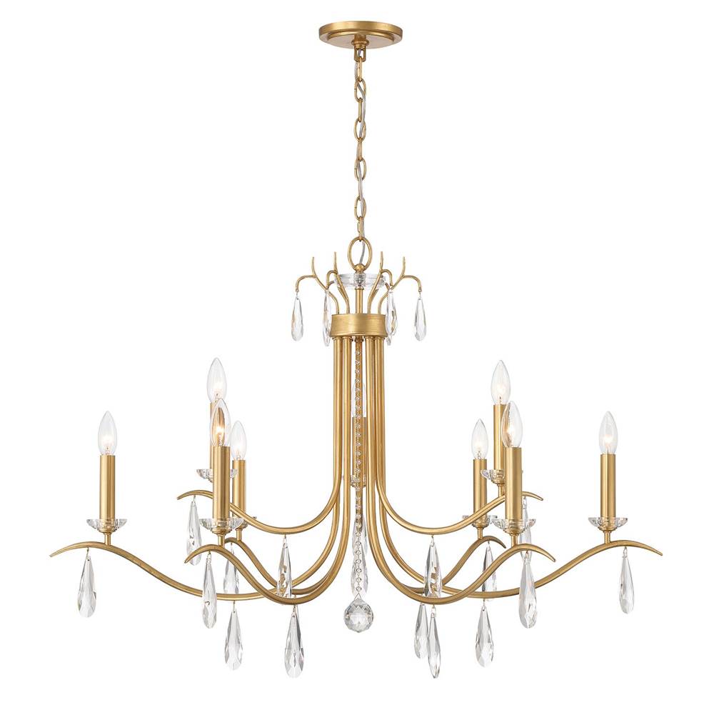 Crystorama ROL-18819-GA Antique Gold Rollins 9 Light Antique Gold Chandelier Image 7