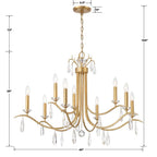 Crystorama ROL-18819-GA Antique Gold Rollins 9 Light Antique Gold Chandelier Image 3