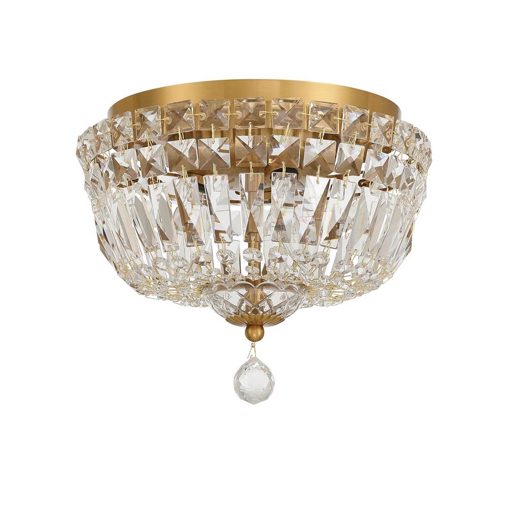 Crystorama Roslyn 10'' Aged Brass Flush Mount
