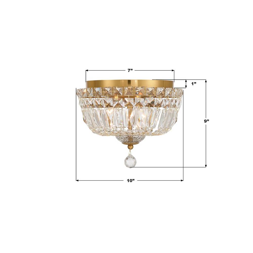 Crystorama ROS-A1003-AG-CL-MWP Aged Brass Roslyn 10'' Aged Brass Flush Mount Image 2