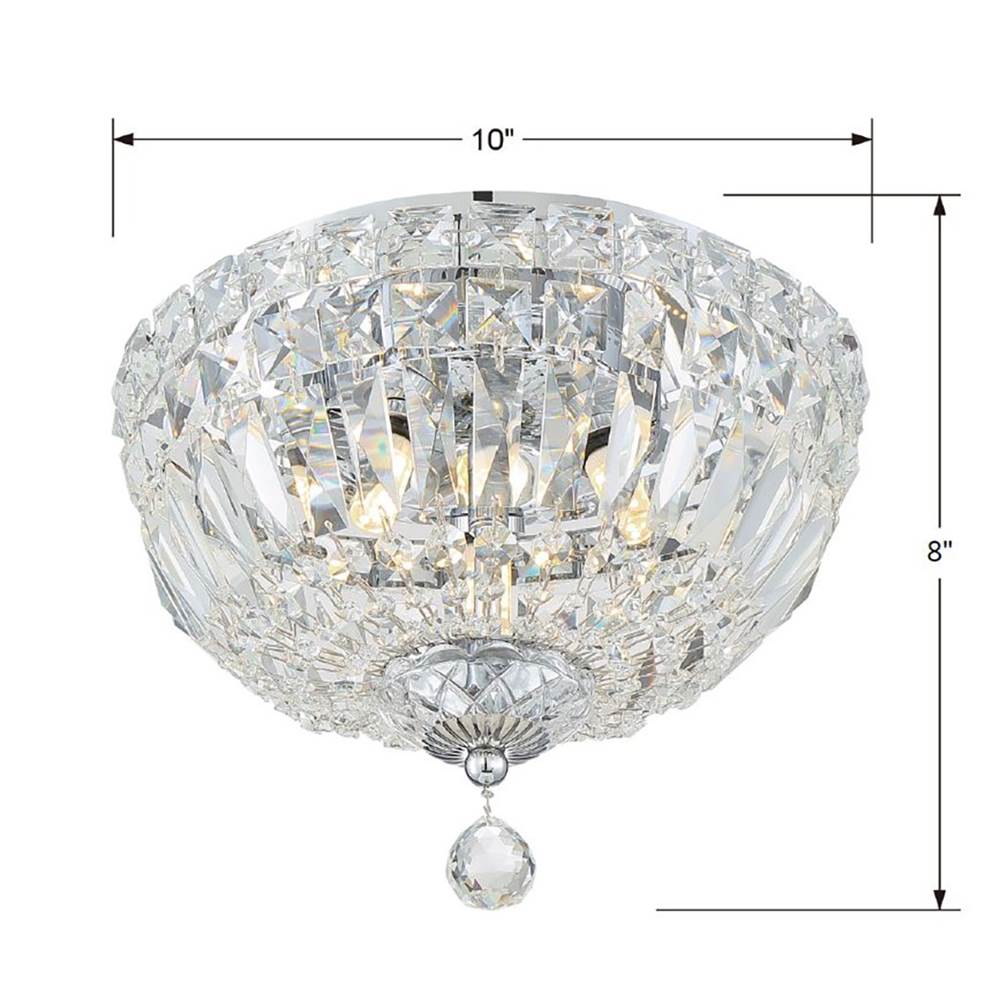 Crystorama ROS-A1003-CH-CL-MWP Polished Chrome Roslyn 3 Light Polished Chrome Ceiling Mount Image 2