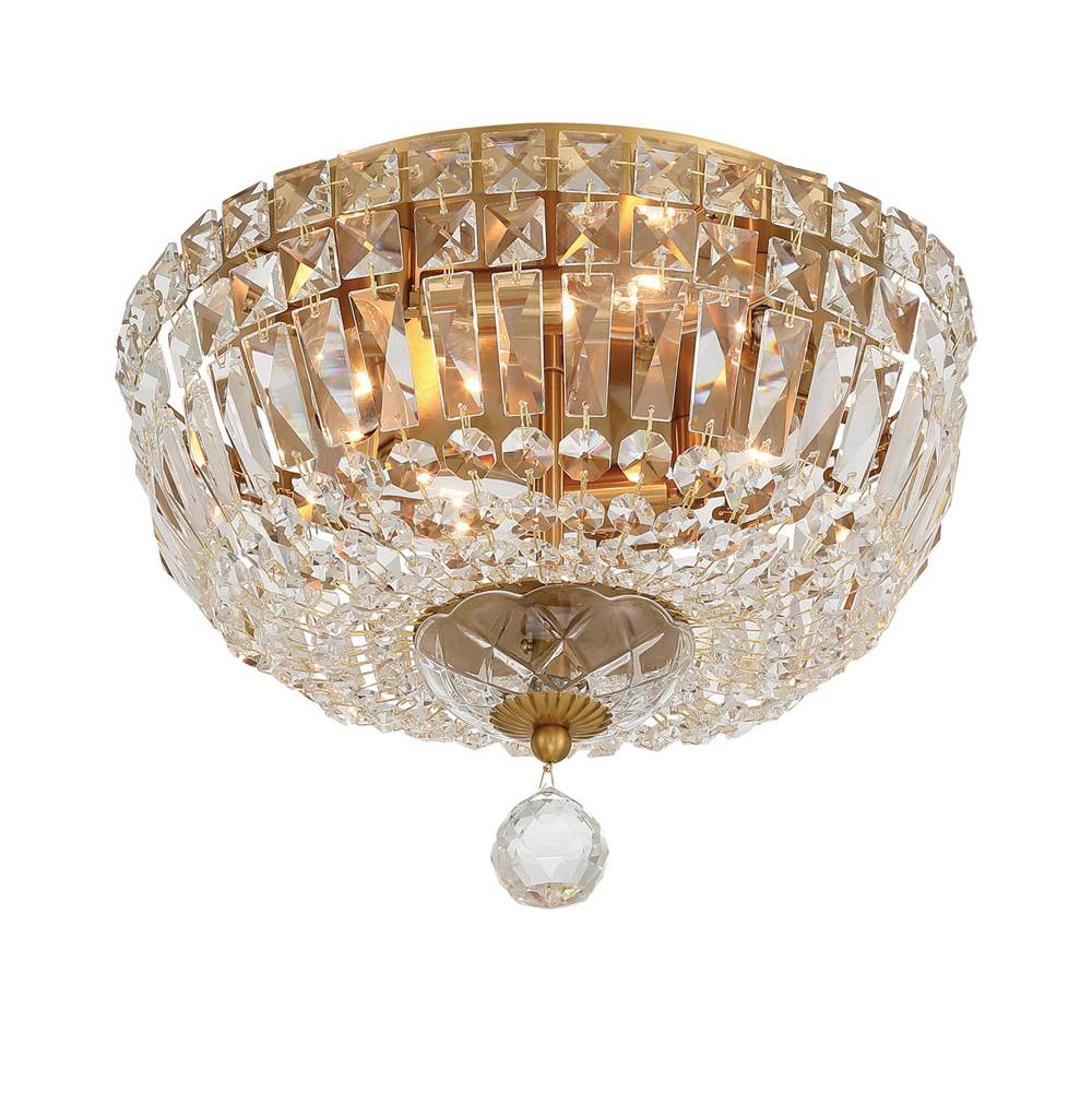 Crystorama ROS-A1004-AG-CL-MWP Aged Brass Roslyn 12'' Aged Brass Flush Mount Image 5
