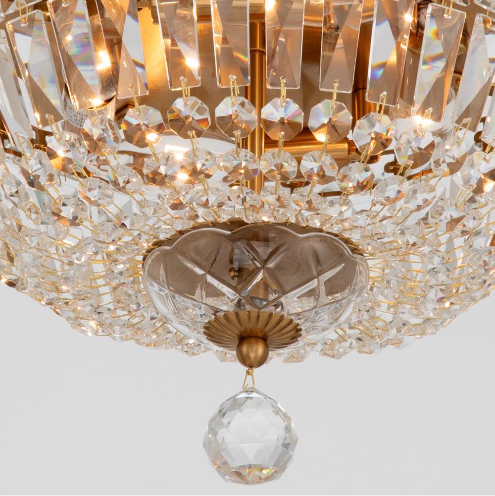 Crystorama ROS-A1004-AG-CL-MWP Aged Brass Roslyn 12'' Aged Brass Flush Mount Image 4