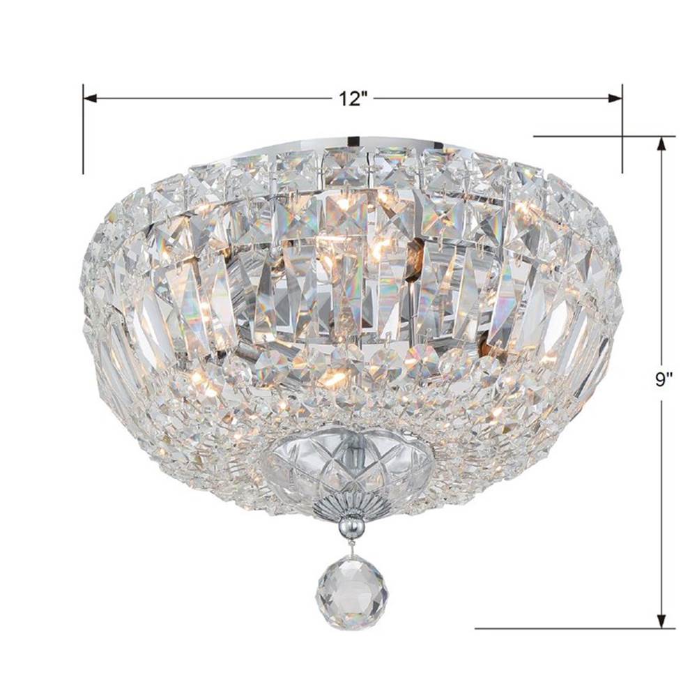 Crystorama Roslyn 12'' Aged Brass Flush Mount