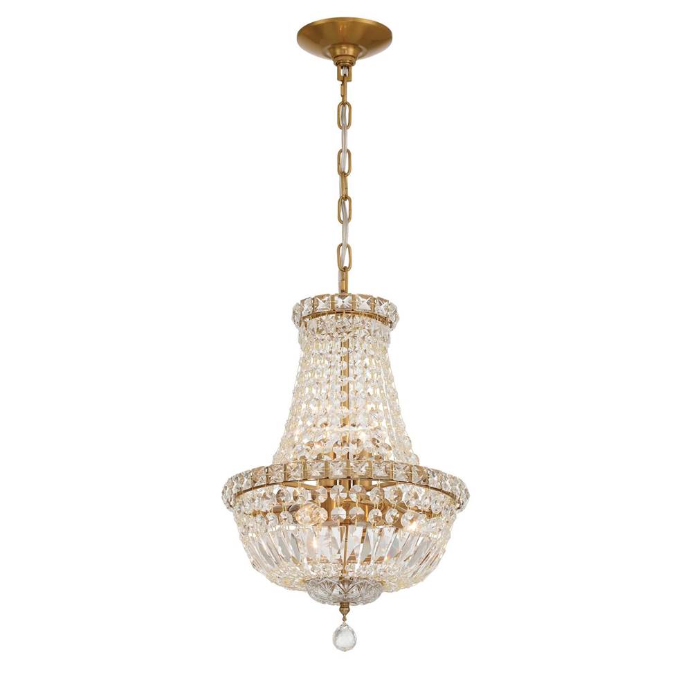 Crystorama ROS-A1006-AG-CL-MWP Aged Brass Roslyn 12'' Aged Brass Chandelier Image 1