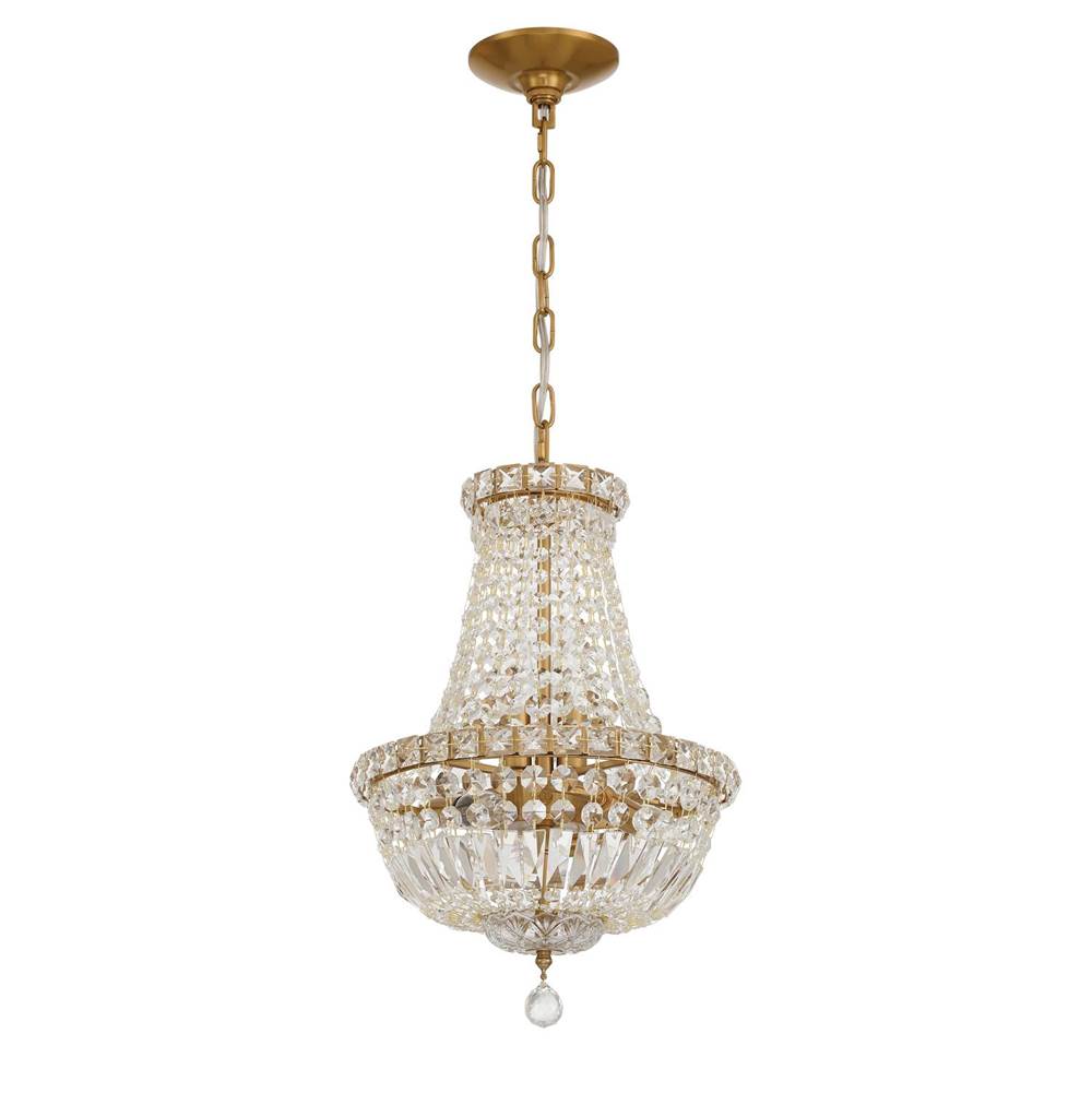 Crystorama Roslyn 12'' Aged Brass Chandelier
