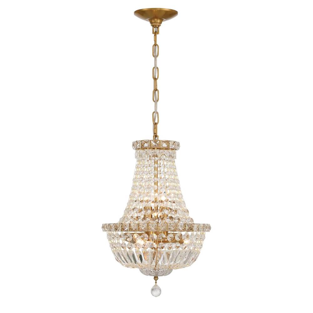 Crystorama ROS-A1006-AG-CL-MWP Aged Brass Roslyn 12'' Aged Brass Chandelier Image 6