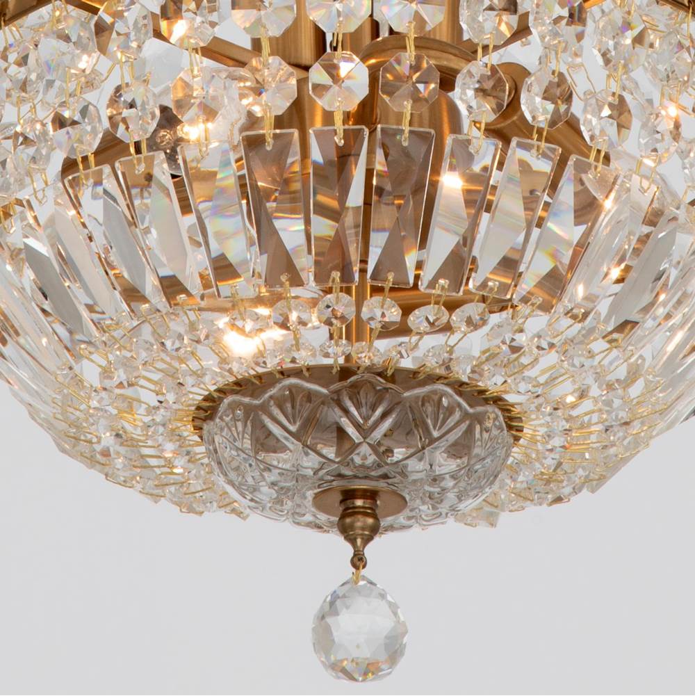 Crystorama ROS-A1006-AG-CL-MWP Aged Brass Roslyn 12'' Aged Brass Chandelier Image 4
