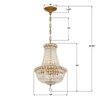 Crystorama ROS-A1006-AG-CL-MWP Aged Brass Roslyn 12'' Aged Brass Chandelier Image 2