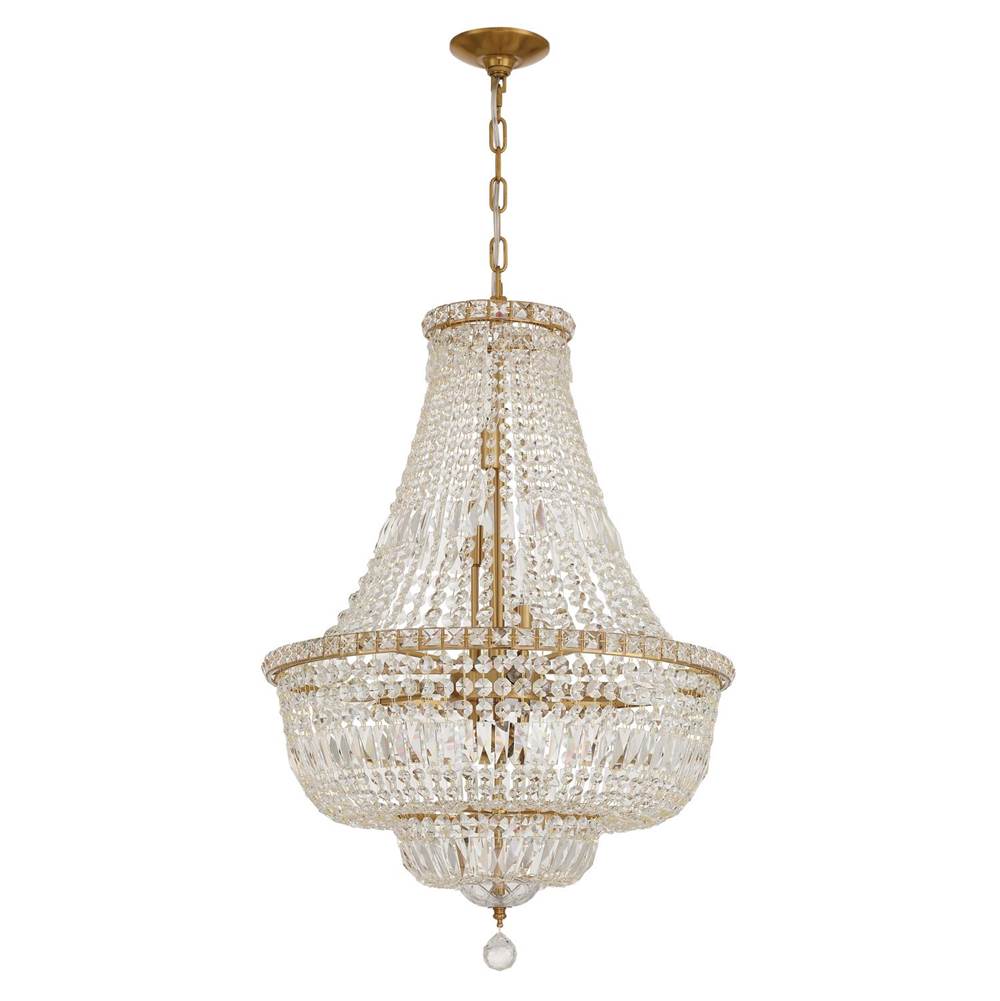 Crystorama Roslyn 22'' Aged Brass Chandelier