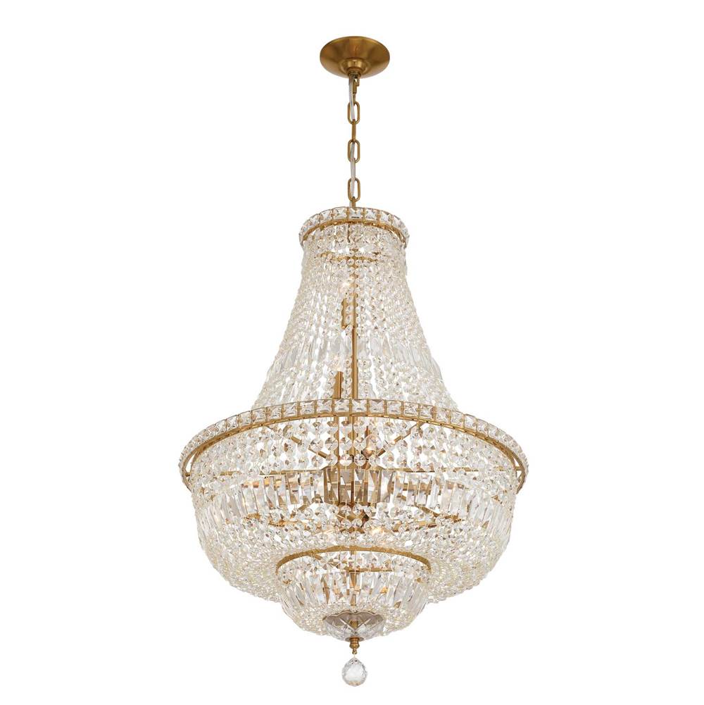 Crystorama ROS-A1009-AG-CL-MWP Aged Brass Roslyn 22'' Aged Brass Chandelier Image 5