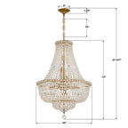 Crystorama ROS-A1009-AG-CL-MWP Aged Brass Roslyn 22'' Aged Brass Chandelier Image 2