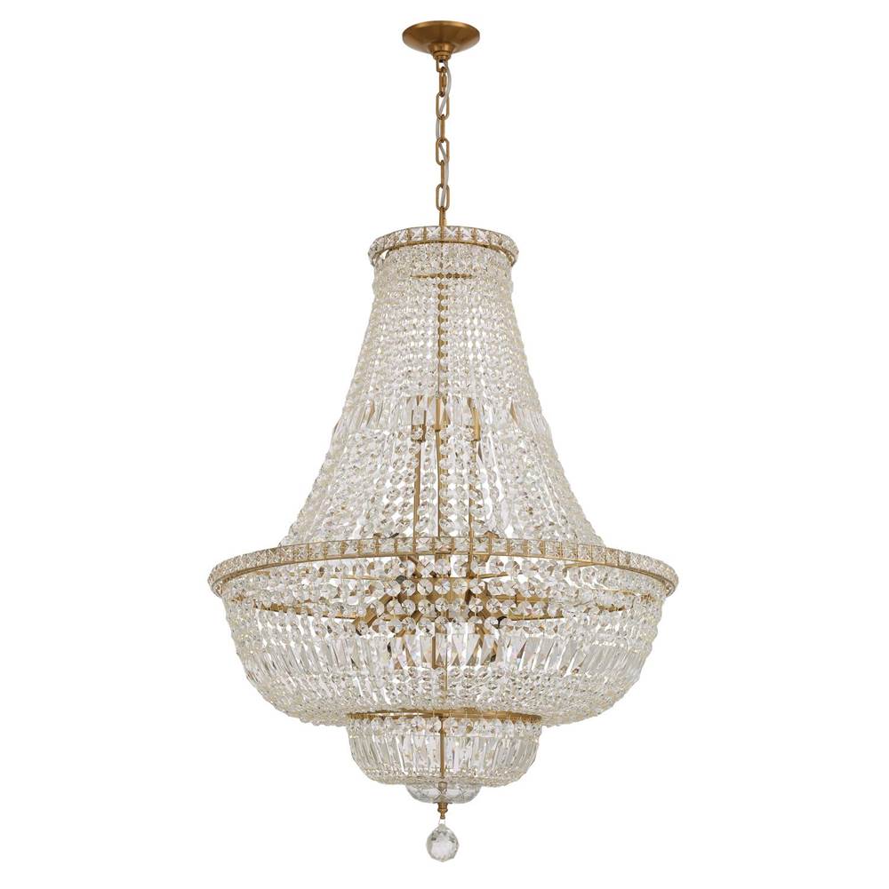 Crystorama Roslyn 28'' Aged Brass Chandelier