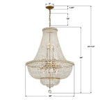 Crystorama ROS-A1015-AG-CL-MWP Aged Brass Roslyn 28'' Aged Brass Chandelier Image 2