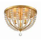 Crystorama Roxy 3 Light Antique Gold Ceiling Mount