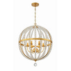 Crystorama Roxy 6 Light Antique Gold Chandelier