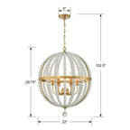 Crystorama ROX-A9006-GA Antique Gold Roxy 6 Light Antique Gold Chandelier Image 2