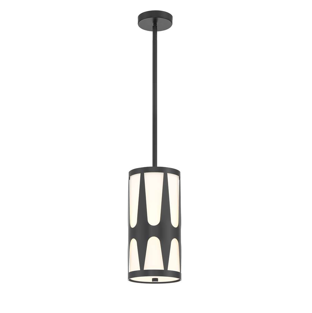 Crystorama ROY-801-BK Black Royston 1 Light Black Pendant Image 1