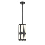 Crystorama ROY-801-BK Black Royston 1 Light Black Pendant Image 1
