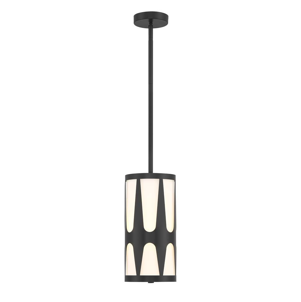 Crystorama ROY-801-BK Black Royston 1 Light Black Pendant Image 3