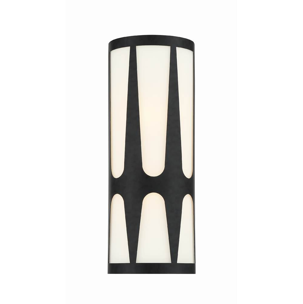 Crystorama ROY-802-BK Black Royston 2 Light Black Wall Mount Image 1