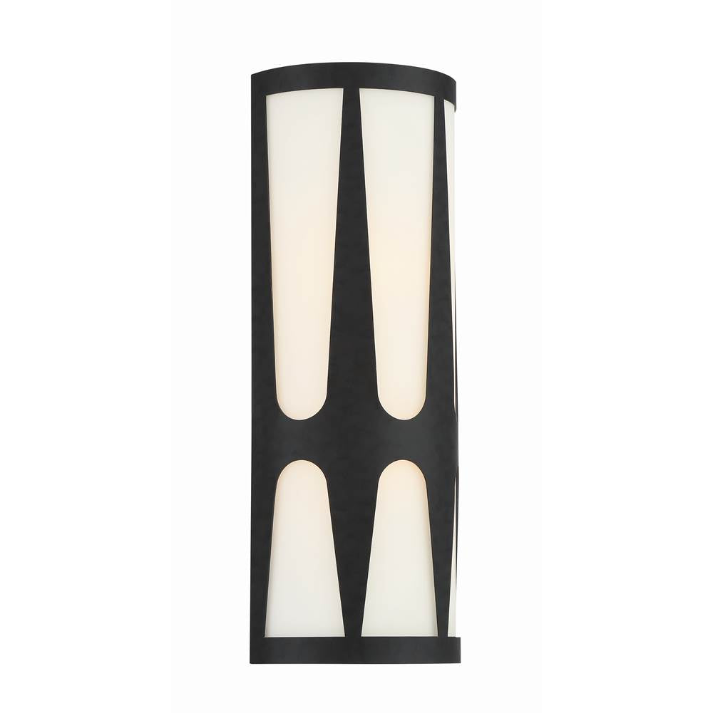Crystorama Royston 2 Light Black Wall Mount