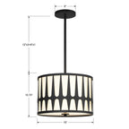 Crystorama ROY-803-BK Black Royston 3 Light Black Pendant Image 2