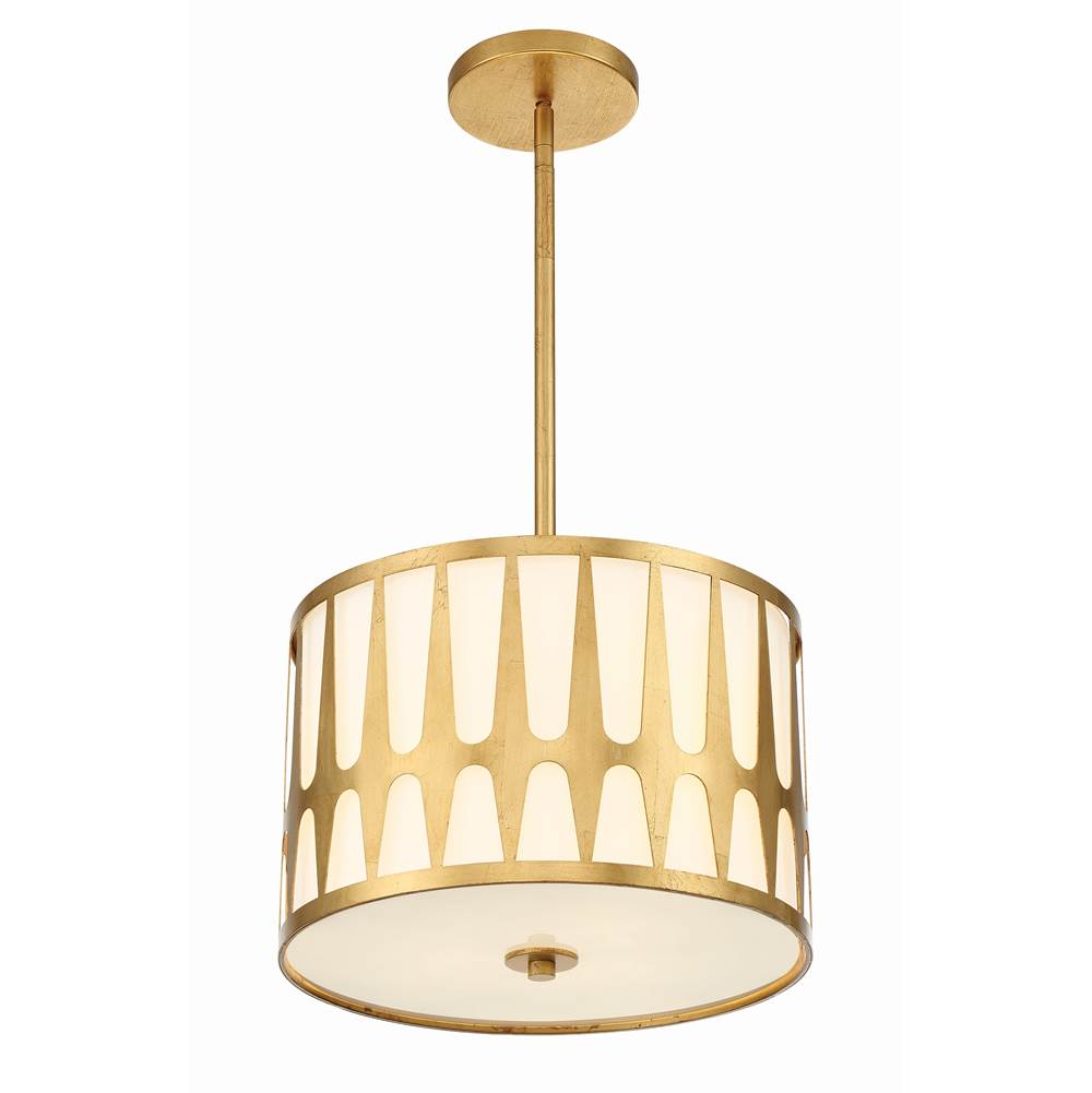 Crystorama Royston 3 Light Black Pendant