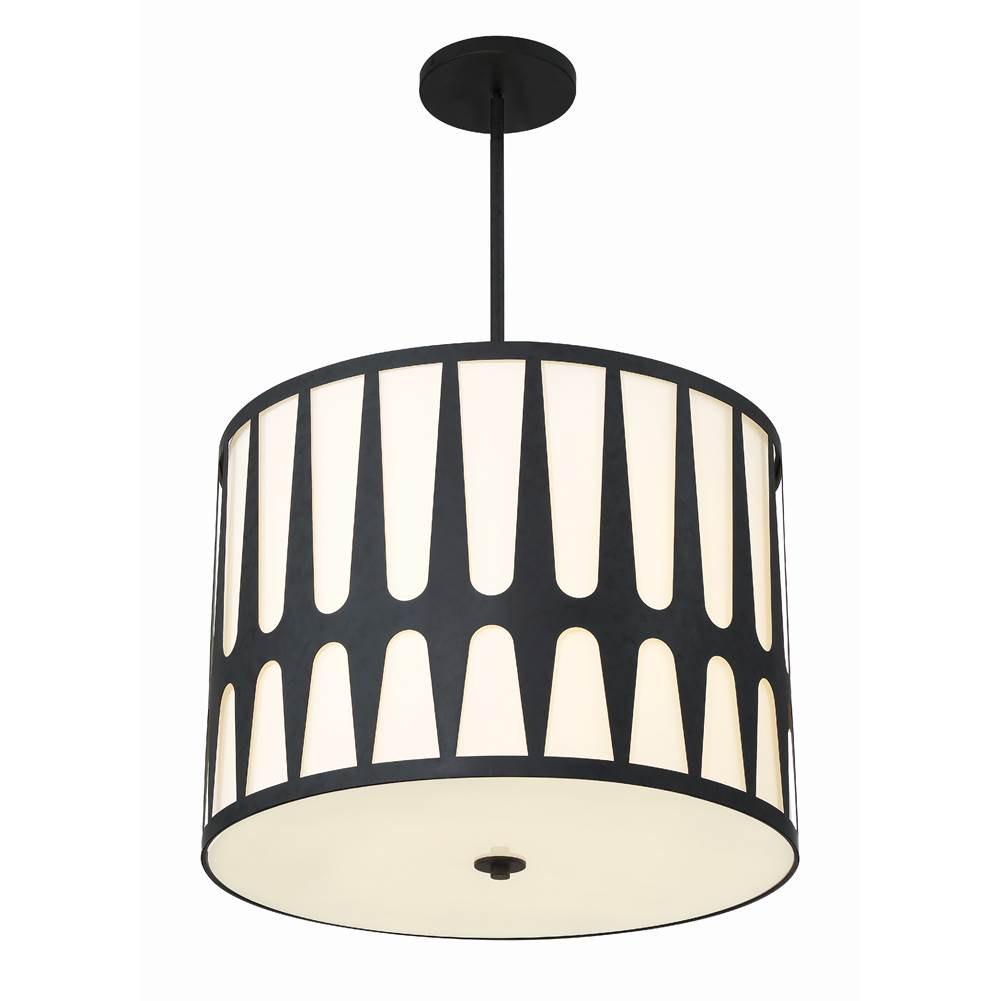 Crystorama Royston 5 Light Black Pendant