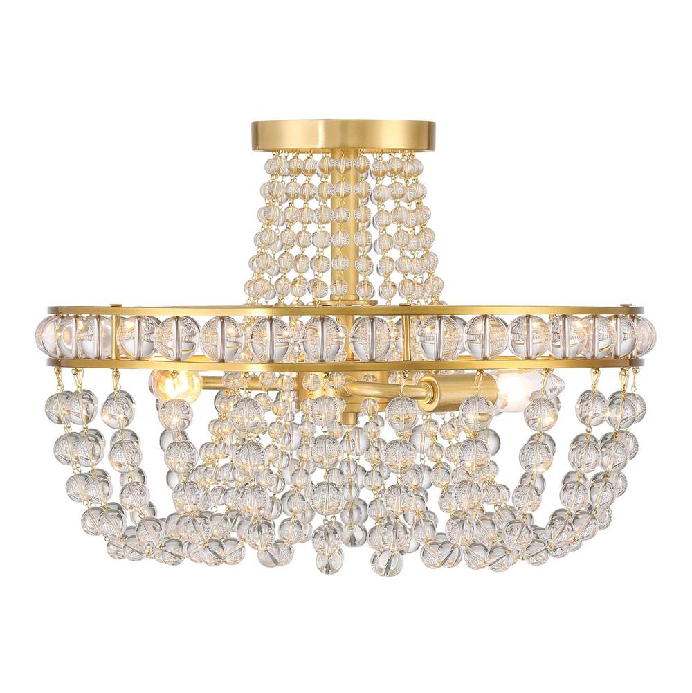 Crystorama SEV-1800-AG Aged Brass Seville 3 Light Aged Brass Semi Flush Mount Image 5