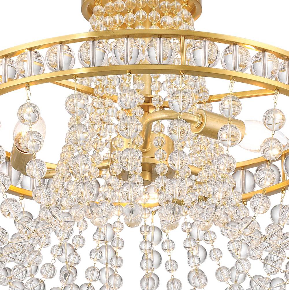 Crystorama SEV-1800-AG Aged Brass Seville 3 Light Aged Brass Semi Flush Mount Image 3