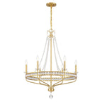 Crystorama SEV-1806-AG Aged Brass Seville 6 Light Aged Brass Chandelier Image 1