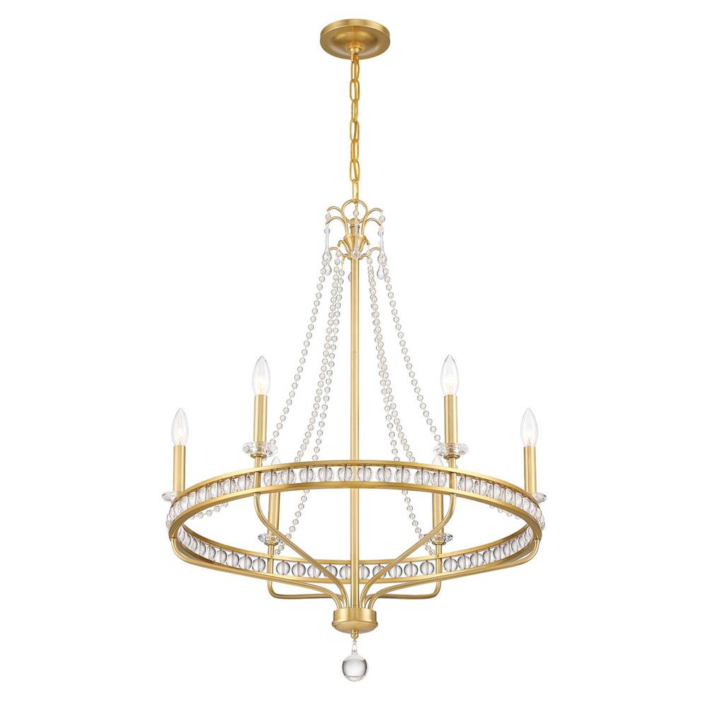 Crystorama SEV-1806-AG Aged Brass Seville 6 Light Aged Brass Chandelier Image 4