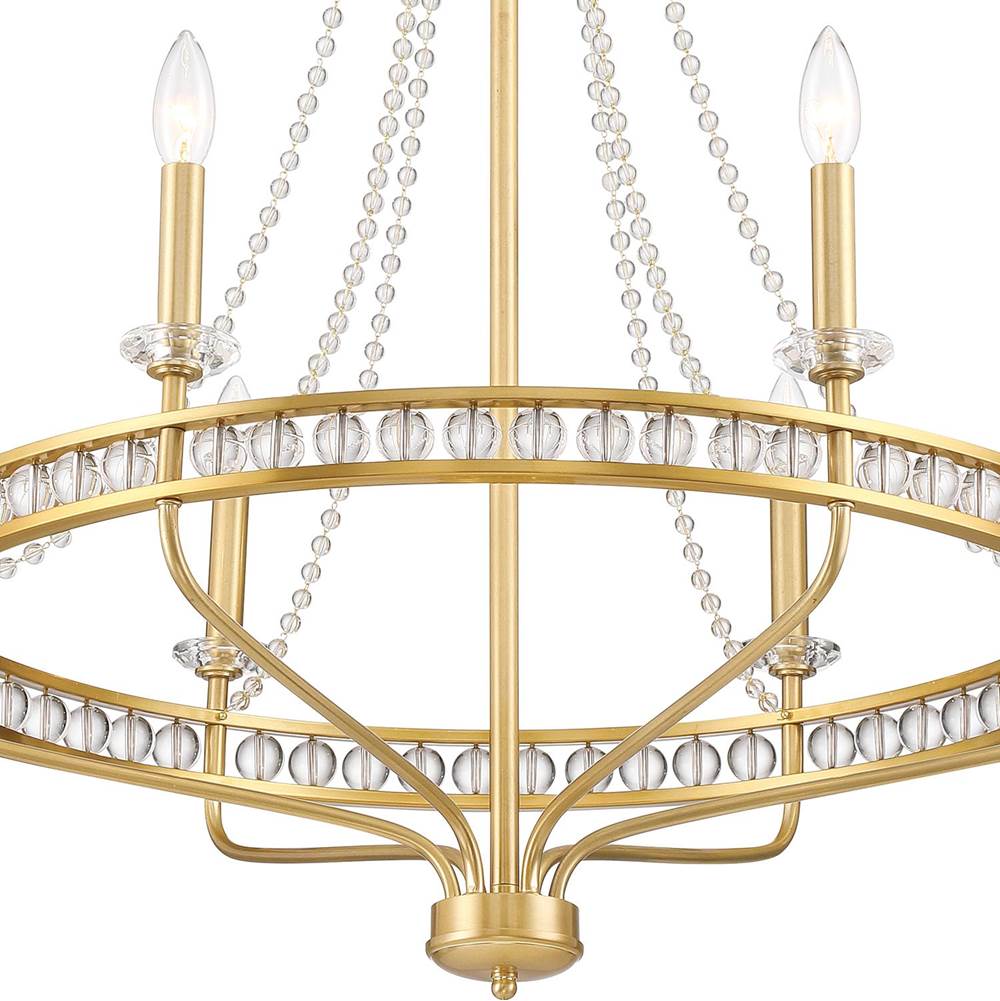 Crystorama SEV-1806-AG Aged Brass Seville 6 Light Aged Brass Chandelier Image 3